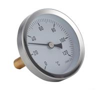 Termómetro bimetálico industrial, 0-120 ° C con manga de inmersión de 1/2 pulgada para conexión bsp axial para indicador de cuadrante, para sistema de calefacción de caldera, aceite, alimentos, gas