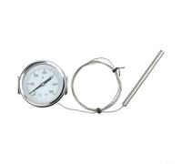 Termómetro capilar para horno, sonda de acero inoxidable para medición de temperatura en hornos, calderas y sistemas de calefacción industrial 0C 600C 68mm