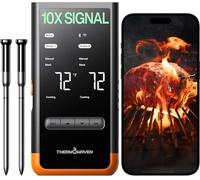 Termómetro de carne Bluetooth inalámbrico con 6 sensores y precisión NIST, ideal para la parrilla y la cocina