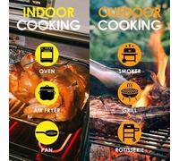 Termómetro de carne inalámbrico con Bluetooth 5.3, alcance de 100 metros, control mediante aplicación, protección IPX7, ideal para parrillas, ahumadores, asadores giratorios y freidoras de aire – un r