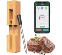 Termómetro de carne inalámbrico con un alcance de 60 metros, Bluetooth, resistente al agua y controlable a través de una aplicación, ideal para horno, parrilla, cocina, barbacoa, ahumador y asador gir