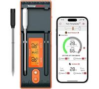 Termómetro de carne Twin TempSpike, inalámbrico, con un alcance de 150 metros, Bluetooth y pantalla integrada. Adecuado para horno y parrilla, y apto para lavavajillas