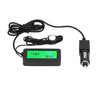 Termómetro de coche con pantalla LCD, medidor de temperatura digital para interior y exterior de coche, mini termómetro electrónico adecuado para vehículos de 12V(Verde)
