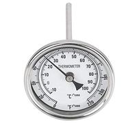 Termómetro de esfera de acero inoxidable con rosca 1/2 NPT Termómetro de olla Termómetro para hervidor de agua casero 0-220 ℉/-10-100 ℃