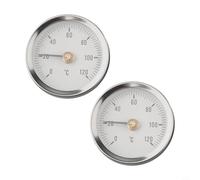 Termómetro de tubo, 2 piezas de acero inoxidable con abrazadera de tubo de 63 mm, clip de resorte para temperatura de tubería de calefacción