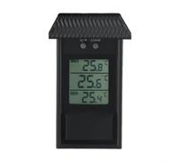 Termómetro digital de invernadero con memoria mínima máxima, medidor de calor de pared para interiores y exteriores, para jardín, invernadero, conversión Fahrenheit, -20 a 50 °C (negro)