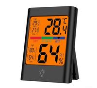 Termómetro digital e higrómetro para interiores con pantalla LCD retroiluminada grande, botón táctil y soporte magnético para el hogar, oficina, guardería, monitor preciso de temperatura y humedad