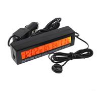 Termómetro digital LCD para coche con temperatura interior y exterior, alerta de heladas, memoria mínima y máxima, monitor de voltaje de 12/24 V e indicador de hora para coche, camión y caravana
