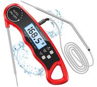 Termómetro digital para carne, con doble sonda, cable de 102 cm, alarma y pantalla LCD