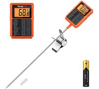 Termómetro digital para carne, con sonda de 20 cm, rango de temperatura de -50 a 300 °C, clasificación IPX5, con clip