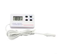 Termómetro digital para frigorífico y congelador con alarma de -50 °C a 70 °C, sensor magnético para monitoreo de gabinetes, función de memoria máxima/mínima, unidad de plástico blanco para