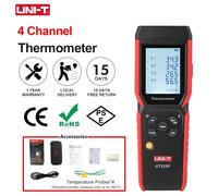 UNI-T UT325F - Termómetro digital de 4 canales, registrador de temperatura tipo J/T/E/R/S/N/K, termopar, medidor de temperatura de alta precisión, Bluetooth