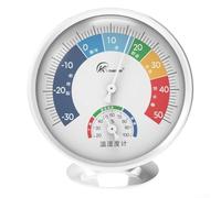 Termómetro higrómetro para interiores y exteriores, pantalla dual mecánica, medidor de humedad de temperatura de escritorio con agujero para colgar, soporte desmontable para patio (grande)