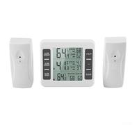 Termómetro inalámbrico con 2 sensores, monitor para interiores y exteriores, termómetro digital ABS, sonda dual, temperatura, humedad, termómetro de jardín al aire libre, inalámbrico, largo alcance