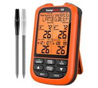 Termómetro inalámbrico para carne con 2 sondas, tecnología RF, clasificación IPX8, pantalla grande