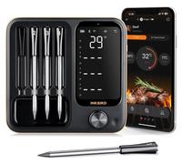 Termómetro inalámbrico para carne con 4 sondas, ideal para horno, cocina y barbacoa, con conexión a través de una aplicación