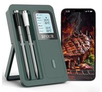 Termómetro inalámbrico para carne con Bluetooth, 2 sondas y pantalla LCD