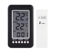 Termómetro inalámbrico para interiores y exteriores, medidor de temperatura digital con reloj