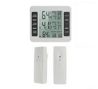 Termómetro inalámbrico para refrigerador, alarma digital con 2 sensores remotos para uso en interiores y exteriores, pantalla LCD, registro mínimo máximo, rango de 328 pies, kit de herramientas de