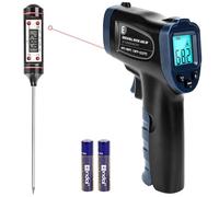 Termómetro infrarrojo digital ERICKHILL -50?~600? Pistola de temperatura láser sin contacto Pantalla LCD retroiluminada Emisividad ajustable - para reparación/cocción de vehículos