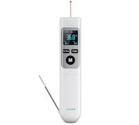Termómetro infrarrojo ERICKHILL -50-550℃ con sonda de -50-260 ℃, pantalla digital retroiluminada LCD, emisividad ajustable, adecuado para mantenimiento de vehículos/cocina/barbacoa/comida
