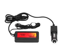 Termómetro para Automóvil, Mini Medidor de Temperatura Digital Universal DC 12V con Pantalla de Retroiluminación LCD para Automóvil(Rojo)