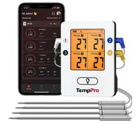 Termómetro para carne Bluetooth, con 4 sondas, recargable, alcance de 150 metros