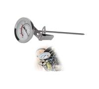 Termómetro para freír, acero inoxidable, termómetro de esfera de lectura instantánea, termómetro de cocina resistente al agua de tallo largo para freír dulces, pavo, parrilla de barbacoa