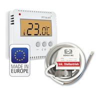Termostato de ambiente ELEKTROBOCK PT14-HT-SEH con actuador y pantalla LCD.