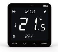 Termostato de ambiente empotrado, cableado, color negro, modelo ST-297z v3, marca Tech, con controladores