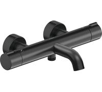 Termostato de baño de superficie Duravit C.1, conexiones en S, con válvula de cierre y conmutación, cromado, C15220000046, Color: Negro Mate