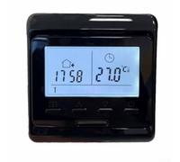 Termostato de calefacción de suelo con programación programable, ajuste de 0-90C y límite de seguridad establecido de fábrica 35C (negro 3A)