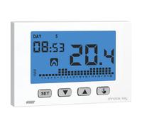 Vemer Termostato de pared VE725800 – pantalla LCD, programación semanal, a pilas, blanco
