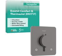 Termostato empotrado Ecostat Comfort Q, para 2 circuitos, acabado en cromo cepillado