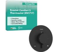 Termostato empotrado Ecostat Comfort S de Hansgrohe, para 2 salidas, con combinación de seguridad integrada según la norma EN1717, color mate