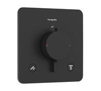 Termostato empotrado hansgrohe Ecostat Comfort Q para 2 consumidores, 33713670, Color: negro mate