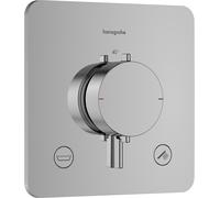 Termostato empotrado hansgrohe Ecostat Comfort Q para 2 consumidores con combinación de fusibles integrada, 33717000, Color: cromado