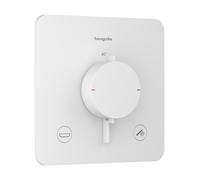 Termostato empotrado hansgrohe Ecostat Comfort Q para 2 consumidores con combinación de fusibles integrada, 33717700, Color: Blanco mate
