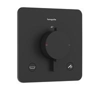 Termostato empotrado hansgrohe Ecostat Comfort Q para 2 consumidores con combinación de fusibles integrada, 33717670, Color: negro mate