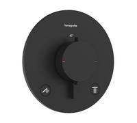 Termostato empotrado hansgrohe Ecostat Comfort S para 2 consumidores, 33715670, Color: negro mate