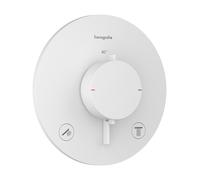 Termostato empotrado hansgrohe Ecostat Comfort S para 2 consumidores, 33715700, Color: Blanco mate