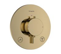 Termostato empotrado hansgrohe Ecostat Comfort S para 2 consumidores, 33715990, Color: Óptica Oro Pulido