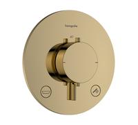 Termostato empotrado hansgrohe Ecostat Comfort S para 2 consumidores con combinación de fusibles integrada, 33718990, Color: Óptica Oro Pulido