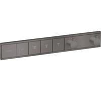 Termostato empotrado RainSelect para 4 consumos, acabado cromo cepillado, kit completo