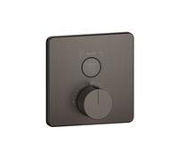 Termostato Gessi Hi-Fi listo para montar con botón de encendido/apagado. 1 vía, montaje en pared, 38717707, Color: Metal negro cepillado PVD