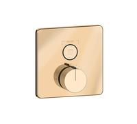 Termostato Gessi Hi-Fi listo para montar con botón de encendido/apagado. 1 vía, montaje en pared, 38717735, Color: Bronce cálido PVD