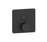 Termostato Gessi Hi-Fi listo para montar con botón de encendido/apagado. 1 vía, montaje en pared, 38717299, Color: Negro Mate