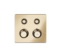 Termostato Gessi Hi-FI listo para montar con botón de encendido/apagado, 2 vías, ducha de lluvia y teleducha, montaje en pared, 65232735, Color: Bronce cálido PVD