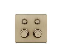 Termostato Gessi Hi-FI listo para montar con botón de encendido/apagado, 2 vías, ducha de lluvia y teleducha, montaje en pared, 65232726, Color: Bronce cálido cepillado PVD