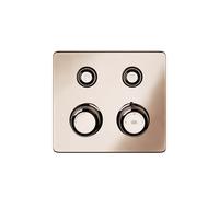 Termostato Gessi Hi-FI listo para montar con botón de encendido/apagado, 2 vías, ducha de lluvia y teleducha, montaje en pared, 65232030, Color: PVD de cobre